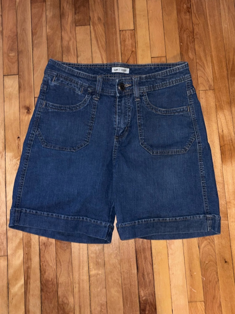 Lee Dark Blue Denim Patch Pocket Shorts